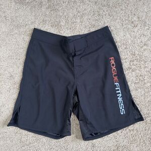 Rogue Shorts Black MMA Jiu Jitsu Crossfit Spell Out Hook Loop Mens Size 34